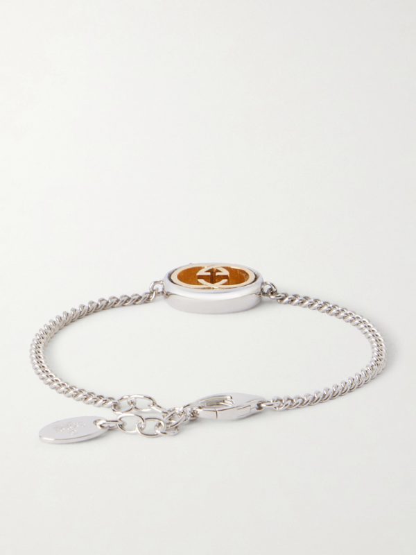 Interlocking G-Embellished Silver-Tone Bracelet - BK Interlocking G-Embellished Silver-Tone Bracelet - BK