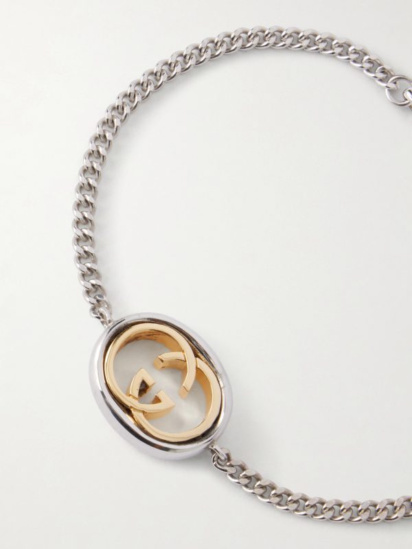 Interlocking G-Embellished Silver-Tone Bracelet - CU Interlocking G-Embellished Silver-Tone Bracelet - CU