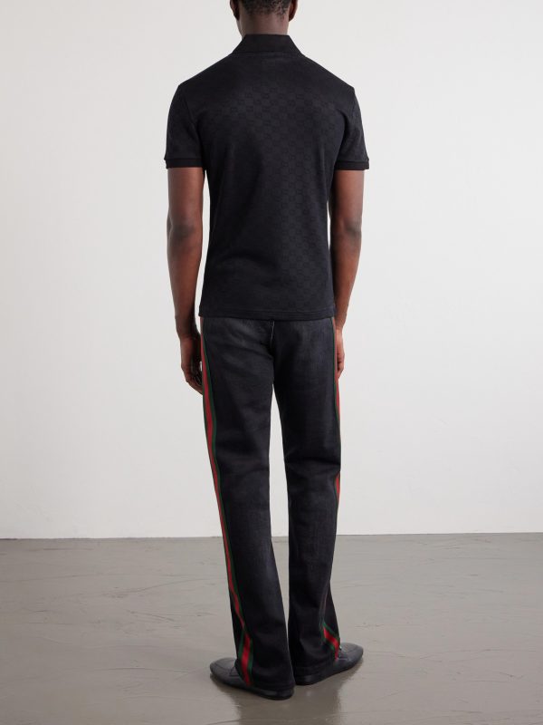 Logo-Jacquard Jersey Polo Shirt - BK Logo-Jacquard Jersey Polo Shirt - BK