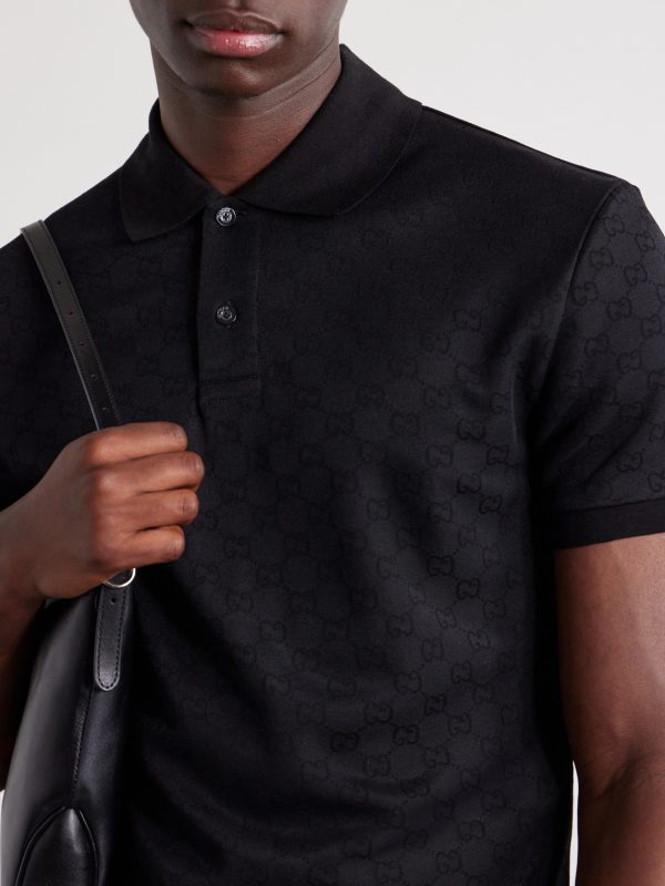 Logo-Jacquard Jersey Polo Shirt - CU Logo-Jacquard Jersey Polo Shirt - CU