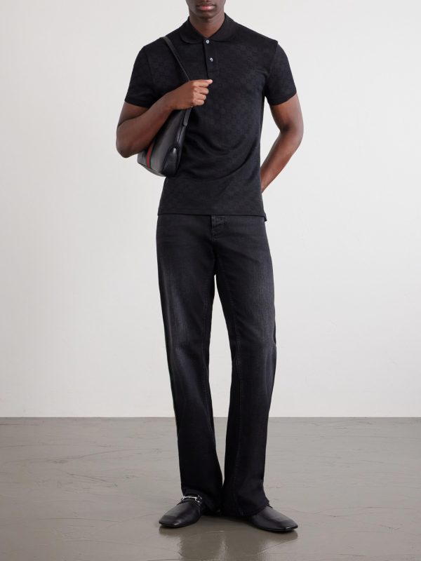 Logo-Jacquard Jersey Polo Shirt - OU Logo-Jacquard Jersey Polo Shirt - OU