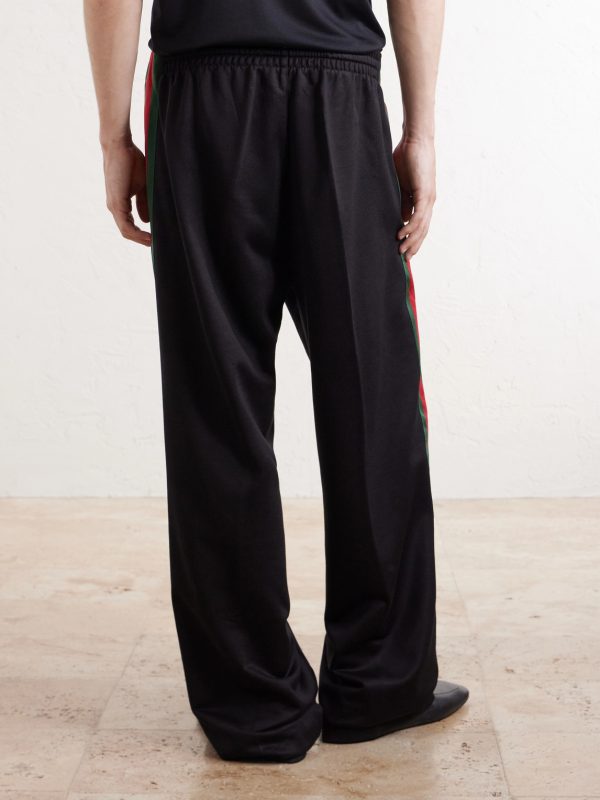 Webbing-Trimmed Silk and Cotton-Blend Trousers - BK Webbing-Trimmed Silk and Cotton-Blend Trousers - BK