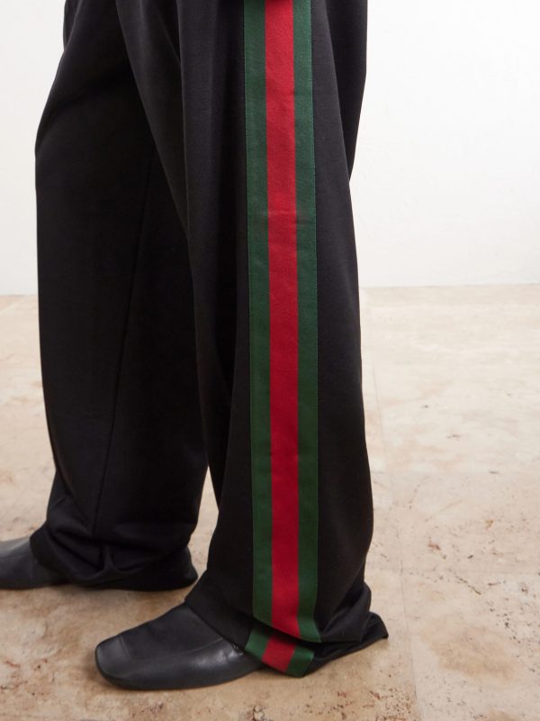 Webbing-Trimmed Silk and Cotton-Blend Trousers - CU Webbing-Trimmed Silk and Cotton-Blend Trousers - CU