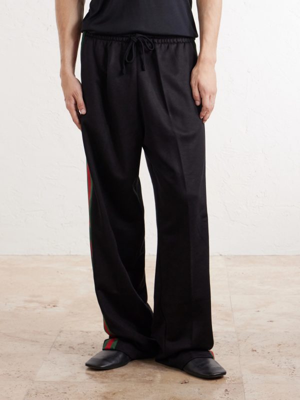Webbing-Trimmed Silk and Cotton-Blend Trousers - FR Webbing-Trimmed Silk and Cotton-Blend Trousers - FR