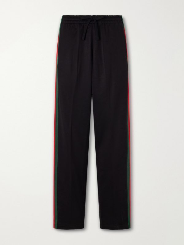 Webbing-Trimmed Silk and Cotton-Blend Trousers Webbing-Trimmed Silk and Cotton-Blend Trousers