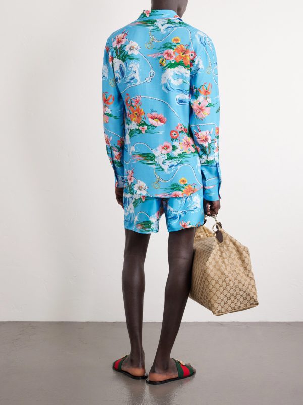 Printed Satin Shirt - BK Printed Satin Shirt - BK