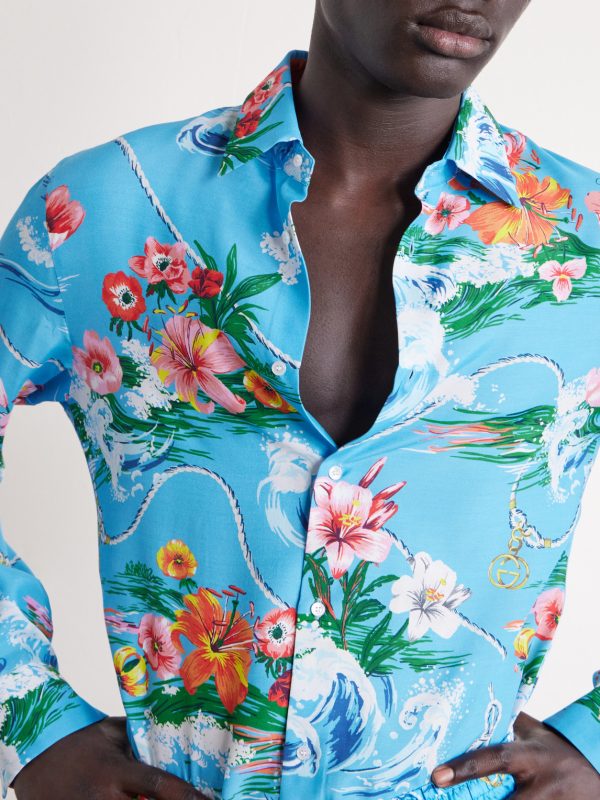 Printed Satin Shirt - CU Printed Satin Shirt - CU