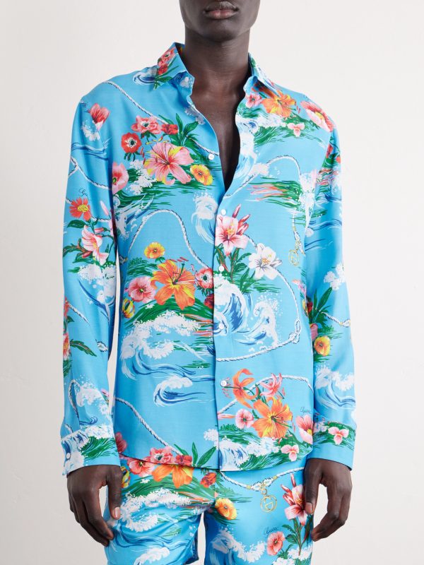 Printed Satin Shirt - FR Printed Satin Shirt - FR