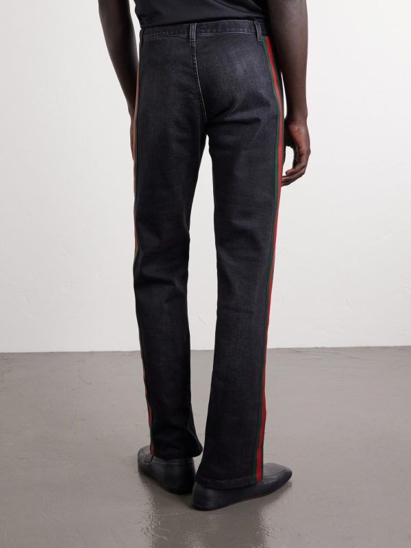 Wide-Leg Striped Cotton-Blend Trousers - BK Wide-Leg Striped Cotton-Blend Trousers - BK