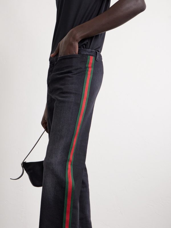 Wide-Leg Striped Cotton-Blend Trousers - CU Wide-Leg Striped Cotton-Blend Trousers - CU