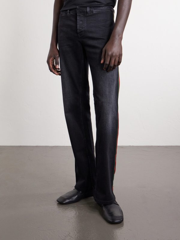 Wide-Leg Striped Cotton-Blend Trousers - FR Wide-Leg Striped Cotton-Blend Trousers - FR