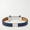Horsebit-Embellished Silver-Tone and Leather Bracelet - BK Horsebit-Embellished Silver-Tone and Leather Bracelet - BK