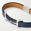 Horsebit-Embellished Silver-Tone and Leather Bracelet - CU Horsebit-Embellished Silver-Tone and Leather Bracelet - CU