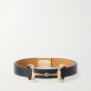 Horsebit-Embellished Gold-Tone and Leather Bracelet Horsebit-Embellished Gold-Tone and Leather Bracelet