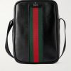 Webbing-Trimmed Leather Messenger Bag Webbing-Trimmed Leather Messenger Bag