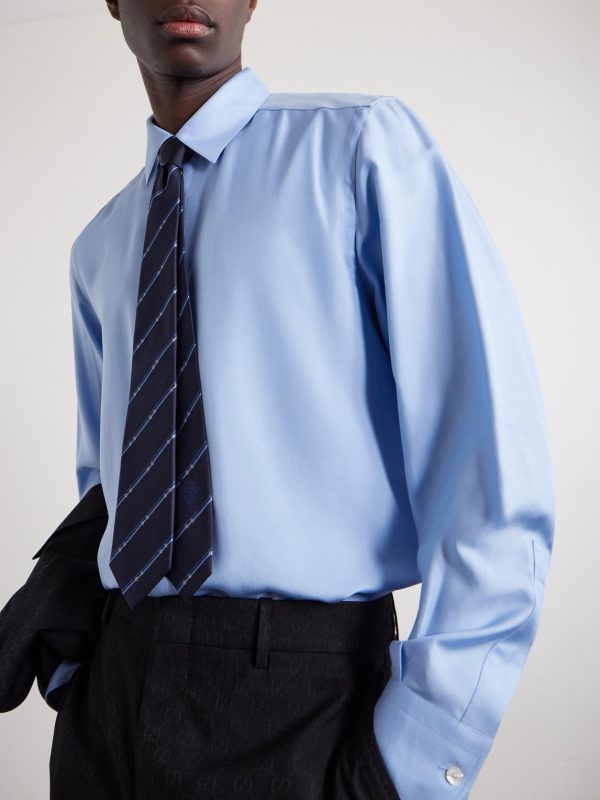 7cm Striped Silk-Twill Neck Tie - FR