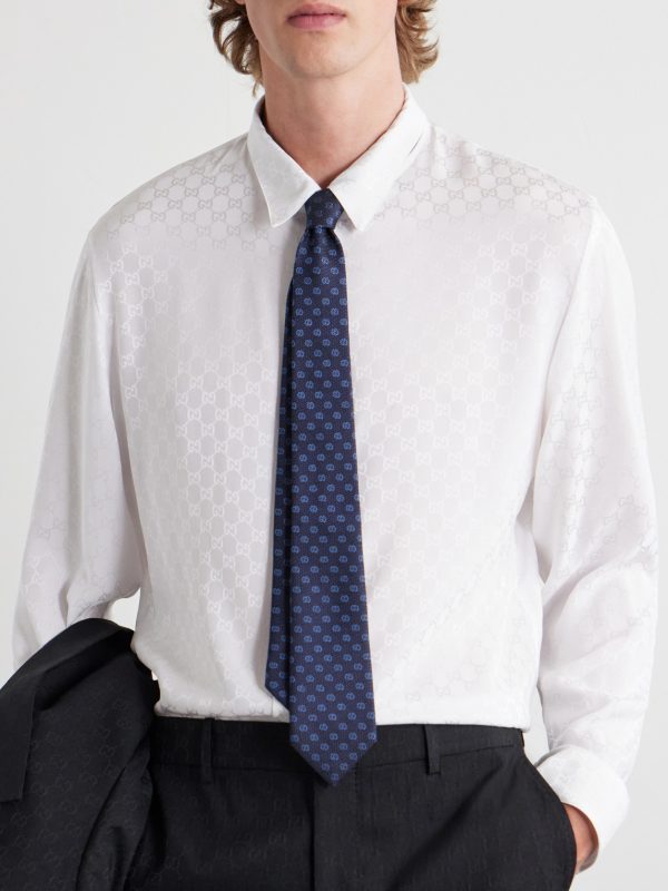 GG 7cm Logo-Jacquard Silk Tie - FR GG 7cm Logo-Jacquard Silk Tie - FR