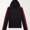 Webbing-Trimmed Silk and Cotton-Blend Jersey Zip-Up Hoodie Webbing-Trimmed Silk and Cotton-Blend Jersey Zip-Up Hoodie