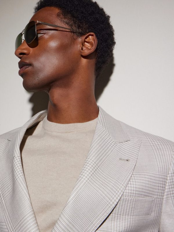 Aviator-Style Titanium Sunglasses - BK Aviator-Style Titanium Sunglasses - BK
