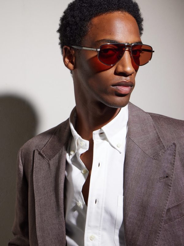 Aviator-Style Titanium Sunglasses - BK Aviator-Style Titanium Sunglasses - BK