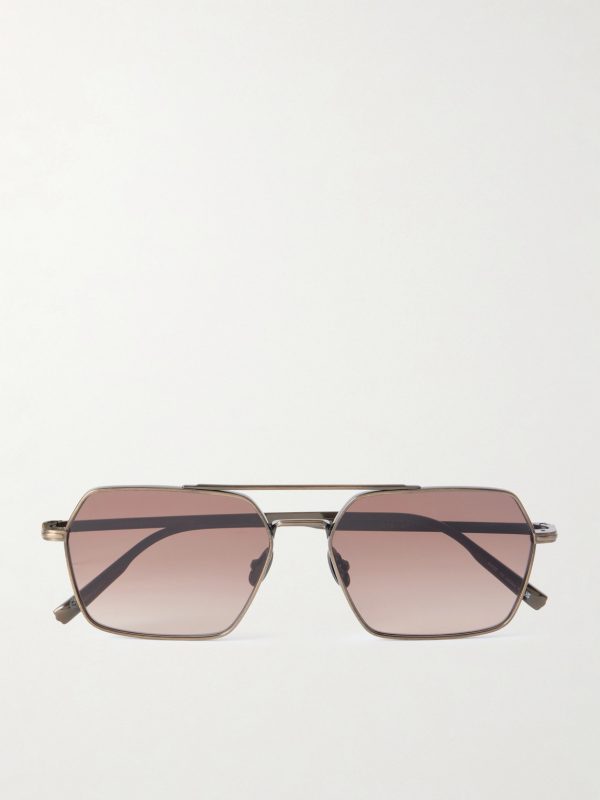 Alta Hexagon-Frame Titanium Sunglasses Alta Hexagon-Frame Titanium Sunglasses