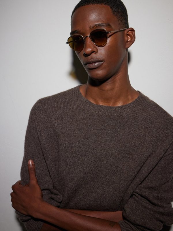 Wells J Round-Frame Titanium Sunglasses - BK Wells J Round-Frame Titanium Sunglasses - BK