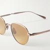 Wells J Round-Frame Titanium Sunglasses - CU Wells J Round-Frame Titanium Sunglasses - CU