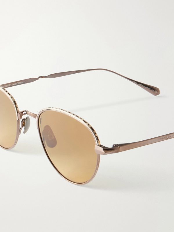 Wells J Round-Frame Titanium Sunglasses - CU Wells J Round-Frame Titanium Sunglasses - CU