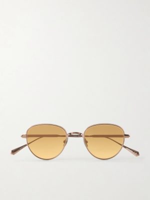 Wells J Round-Frame Titanium Sunglasses