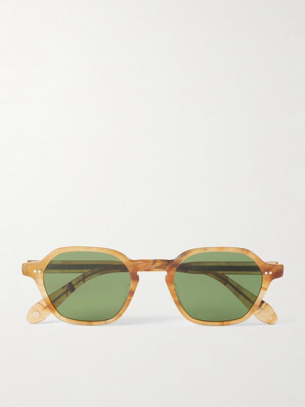 Temescal Hexagon-Frame Acetate Sunglasses