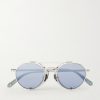 Ocampo Round-Frame Metal Sunglasses Ocampo Round-Frame Metal Sunglasses