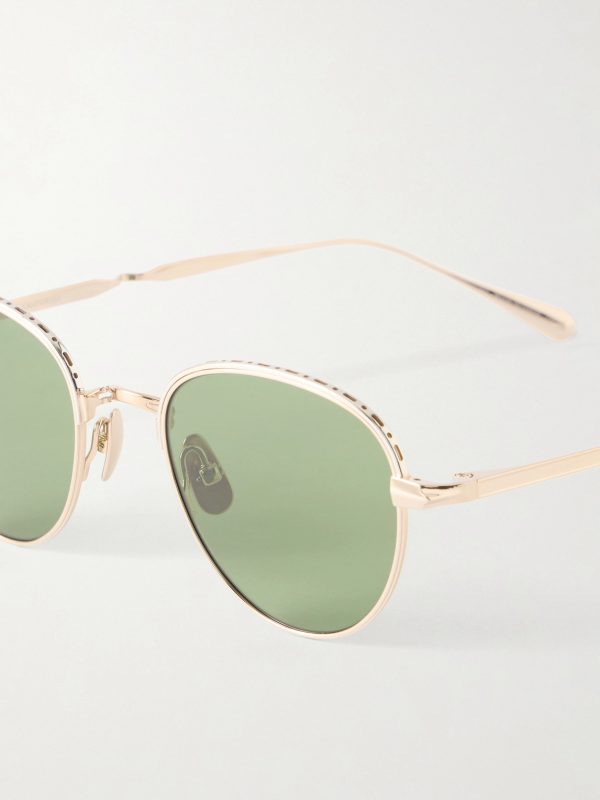 Wells J Round-Frame Titanium Sunglasses - E1