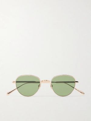 Wells J Round-Frame Titanium Sunglasses