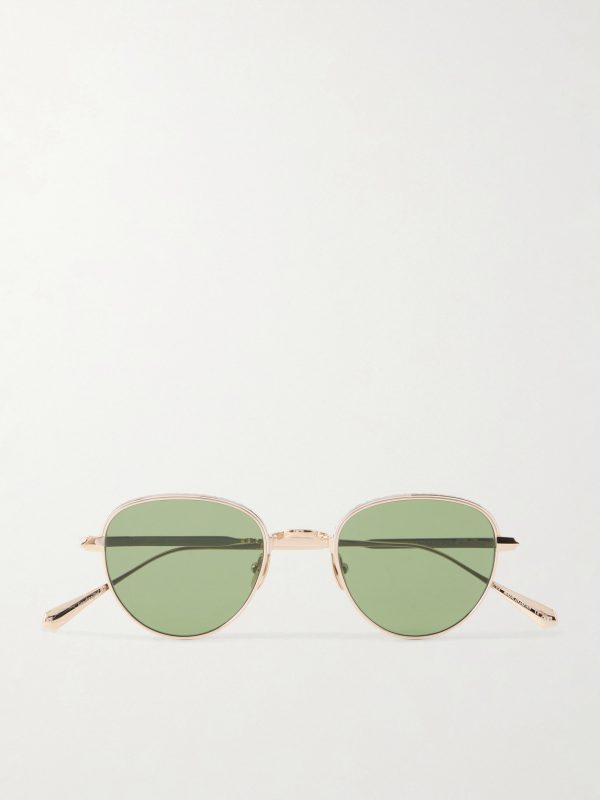 Wells J Round-Frame Titanium Sunglasses
