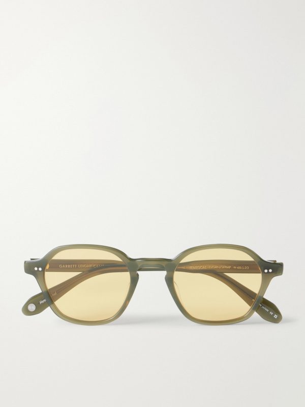 Temescal Hexagon-Frame Acetate Sunglasses Temescal Hexagon-Frame Acetate Sunglasses