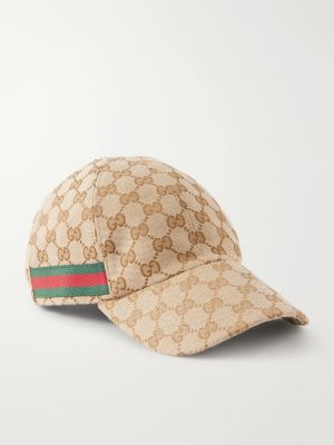 Webbing-Trimmed Logo-Jacquard Canvas Cap Webbing-Trimmed Logo-Jacquard Canvas Cap