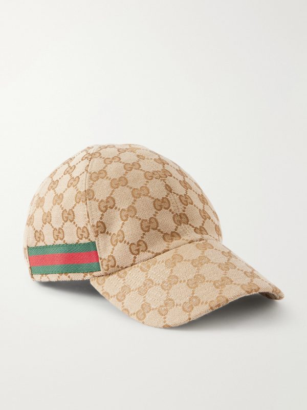 Webbing-Trimmed Logo-Jacquard Canvas Cap Webbing-Trimmed Logo-Jacquard Canvas Cap