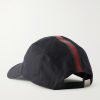 Antonine Webbing-Trimmed Cotton-Blend Twill Baseball Cap - BK