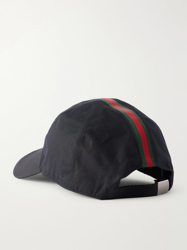 Antonine Webbing-Trimmed Cotton-Blend Twill Baseball Cap - BK