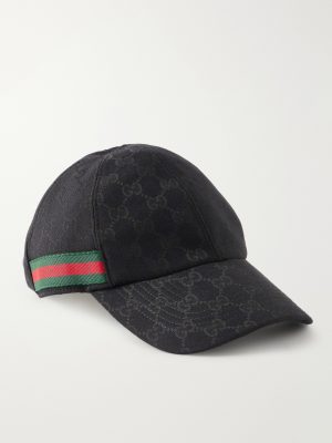 Webbing-Trimmed Logo-Jacquard Canvas Cap Webbing-Trimmed Logo-Jacquard Canvas Cap
