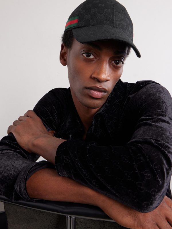Webbing-Trimmed Logo-Jacquard Canvas Cap - OU Webbing-Trimmed Logo-Jacquard Canvas Cap - OU