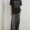 + NBA Oversized Logo-Embroidered Cotton-Jersey T-Shirt - OU + NBA Oversized Logo-Embroidered Cotton-Jersey T-Shirt - OU