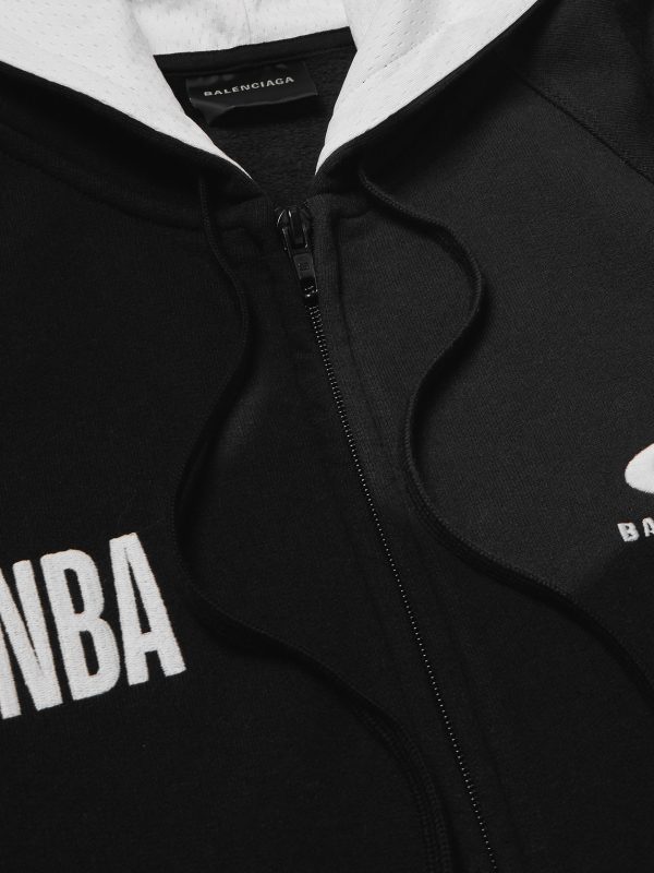 + NBA Oversized Logo-Embroidered Cotton-Jersey Zip-Up Hoodie - CU + NBA Oversized Logo-Embroidered Cotton-Jersey Zip-Up Hoodie - CU