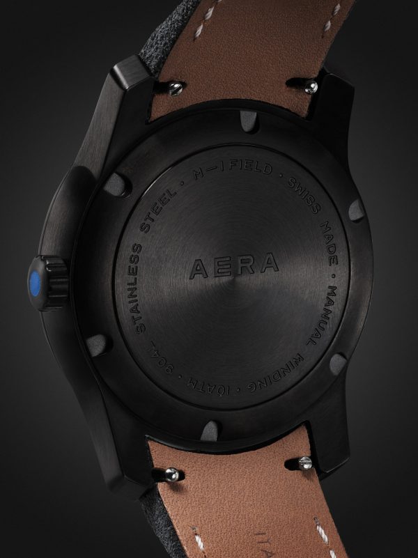 M-1 Blackbird Manual 39mm PVD and Leather Watch - BK