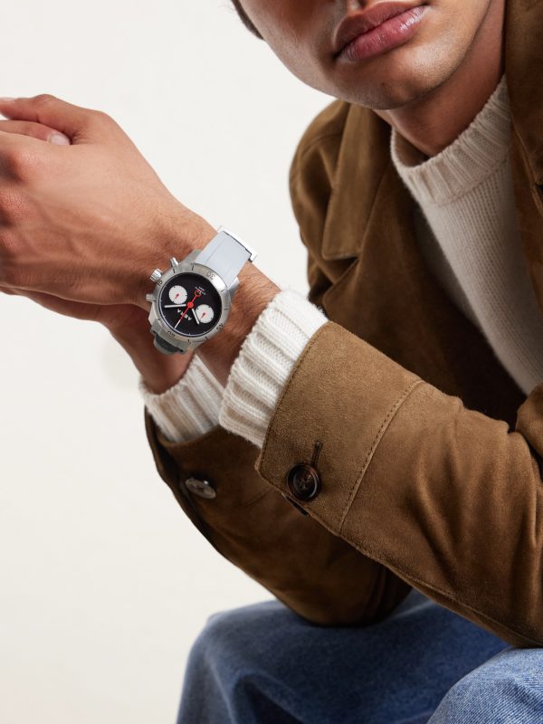 C-1 Chrono Automatic Chronograph 42mm Stainless Steel and Leather Watch - OU C-1 Chrono Automatic Chronograph 42mm Stainless Steel and Leather Watch - OU