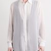 Wool-Trimmed Organza Shirt - FR Wool-Trimmed Organza Shirt - FR