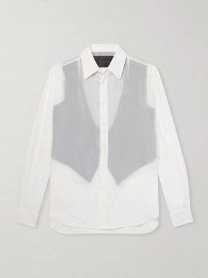 Wool-Trimmed Organza Shirt Wool-Trimmed Organza Shirt