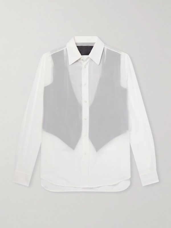 Wool-Trimmed Organza Shirt Wool-Trimmed Organza Shirt