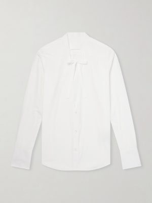 Bow-Detailed Cotton-Poplin Shirt