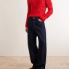 Distressed Wool-Blend Mock-Neck Sweater - OU